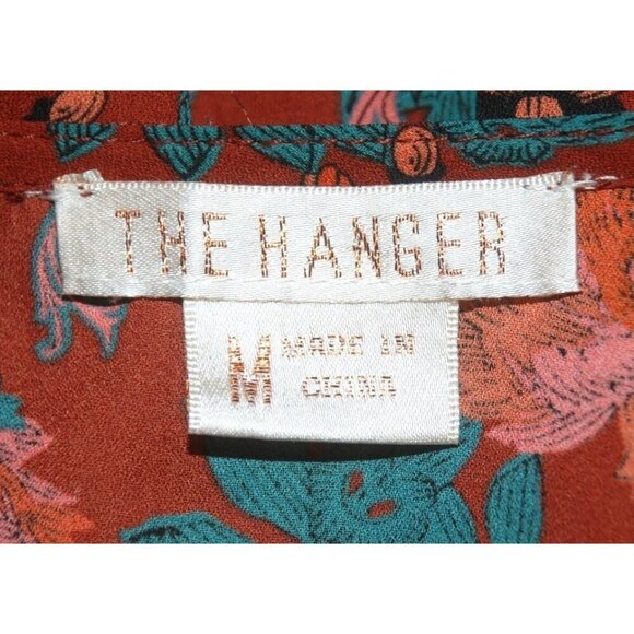 The Hanger Ladies Boho Maroon Shorts Romper Size M Long Sleeve Lined Lace Up - Picture 8 of 9